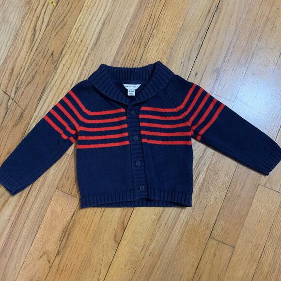 Janie and Jack baby striped blue and red cardigan - Picture 2 of 8